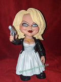 6" Mezco Stylized Roto Tiffany Chucky's Girl Figure With Gun Halloween Doll