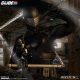 Mezco ONE:12 Collective G.I. Joe Snake Eyes With Timber Wolf Shurikens Knives Grenades