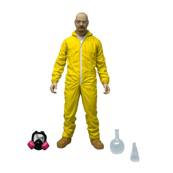 Breaking Bad Walter White Heisenberg Yellow Hazmat Figure Mezco Toyz Blue Meth Figure