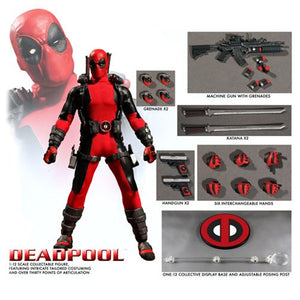 Mezco Deadpool Red One:12 Wade Winston Wilson Quality Action Figure Guns 2 Heads 112