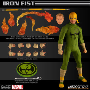 Mezco One:12 Collective Collector Marvel Iron Fist with Flames 2 Heads Action Figures 112