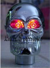 Skull Head Red Lighted Eyes Shift Knob Car Truck Shifter Tribal Light Hearse LED