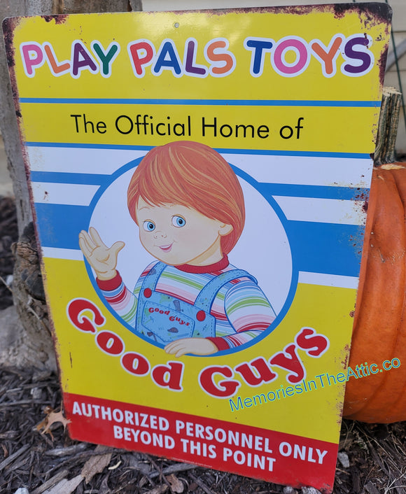 Trick Or Treat Studio's Child's Play 2 Good Guy Chucky Metal Sign Play Pals Movie Replica