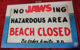 Trick Or Treat Studio's Jaws Beach Closed No Trespassing Wooden Sign Movie Replica
